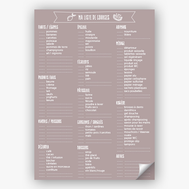 Liste des courses
