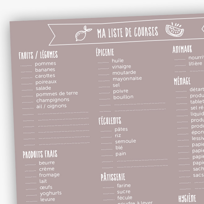 Liste des courses