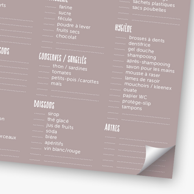 Liste des courses