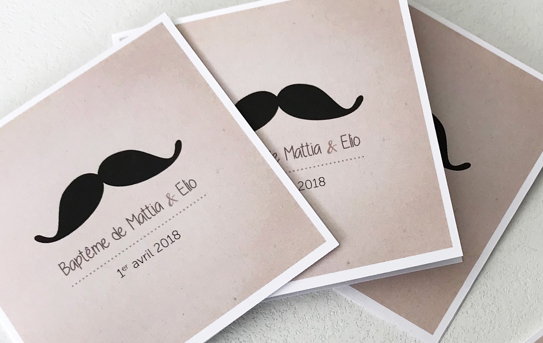 Carte d'invitation moustache