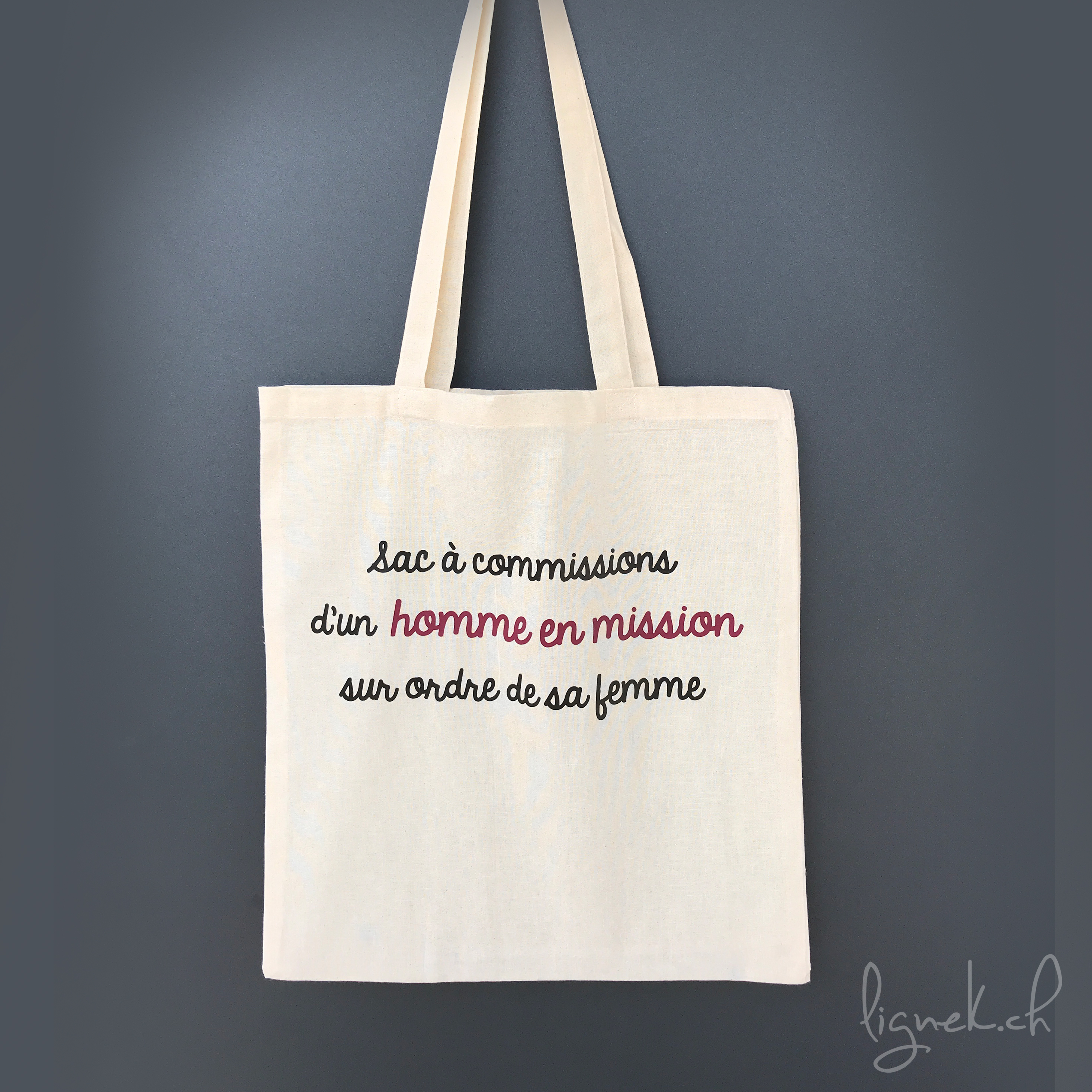 Sac à commissions d'un homme en mission sur ordre de sa femme