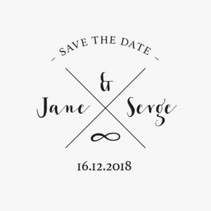 Tampon en bois, save the date