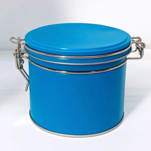 Boîte métallique bleu pétrole