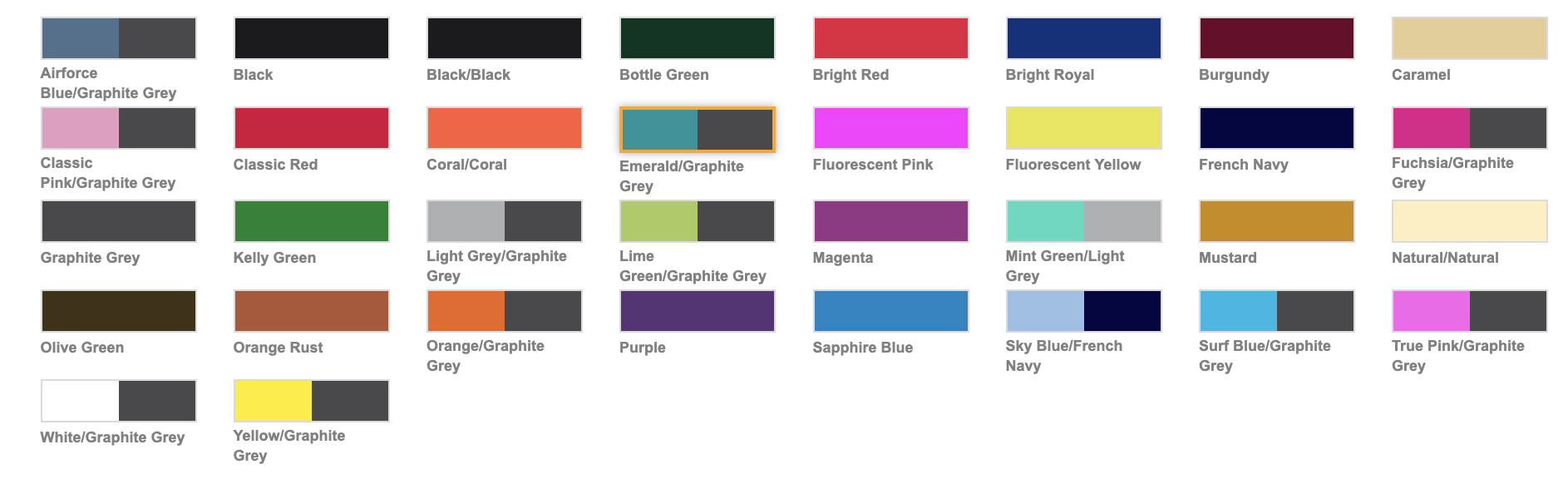Palettes de couleurs BG125