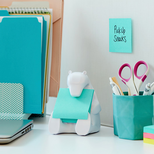 Distributeur Post-It ours blanc