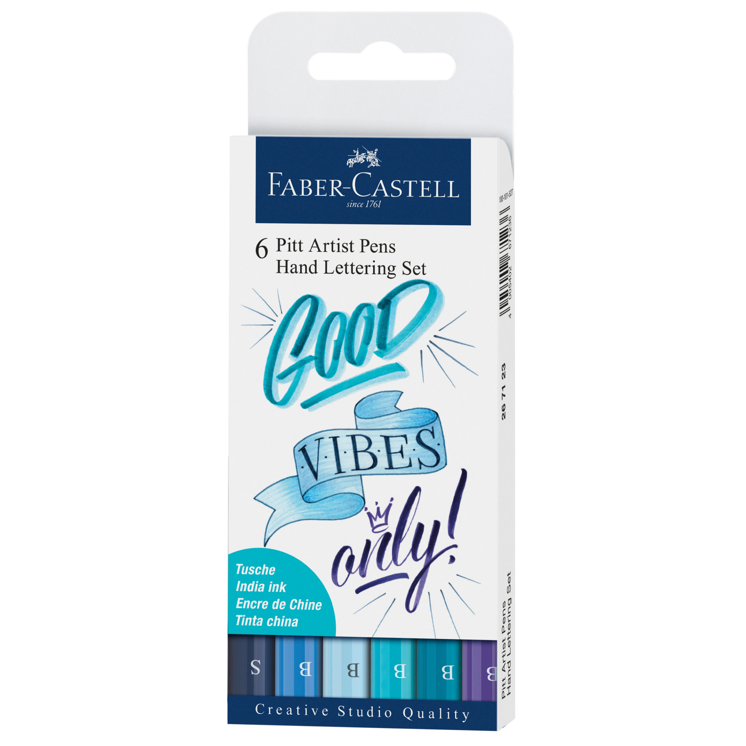 FABER-CASTELL PITT Art Pen Handlettering bleu 6 pcs.