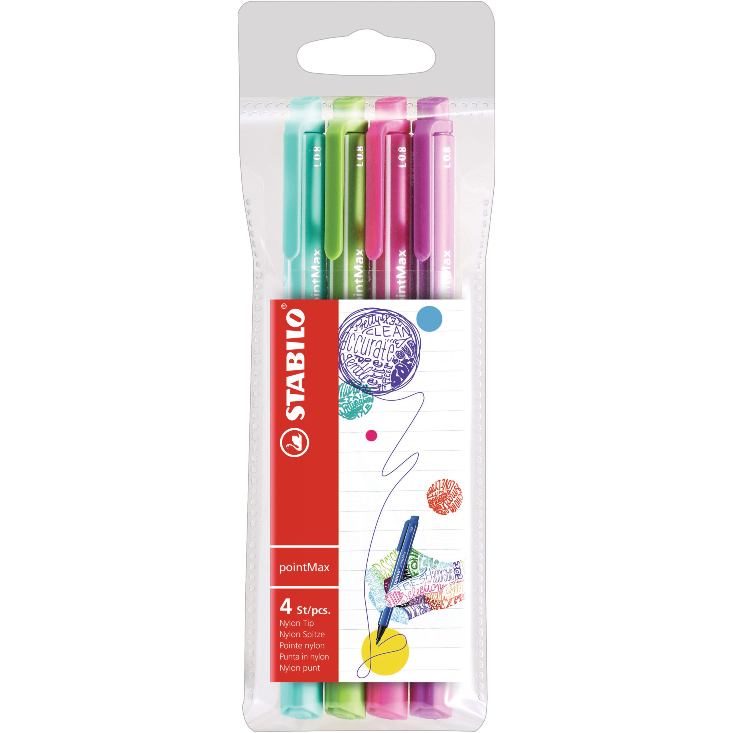 STABILO Fineliner pointMax 0,8mm 4 pcs.