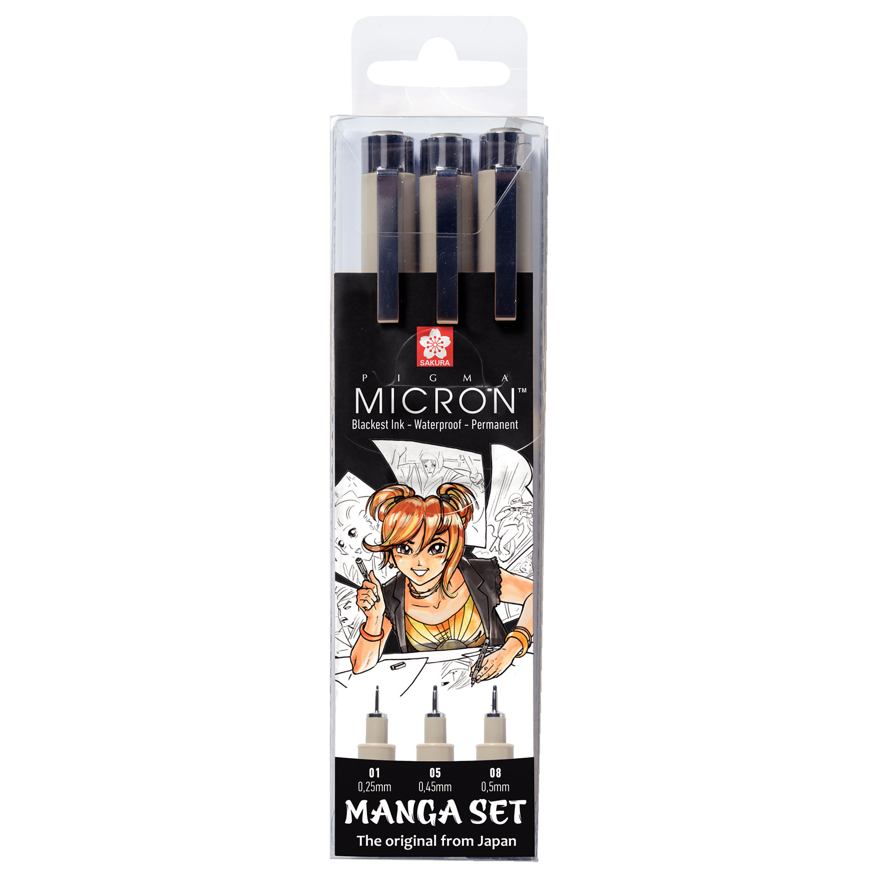 Lot de 3 stylos fins SAKURA Manga Pigma Micron Set