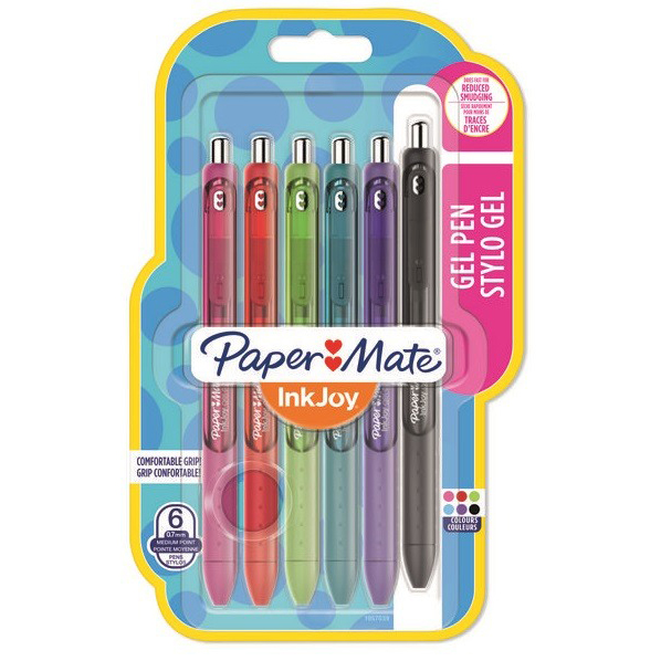 PAPERMATE Stylos InkJoy Gel M 6 couleurs
