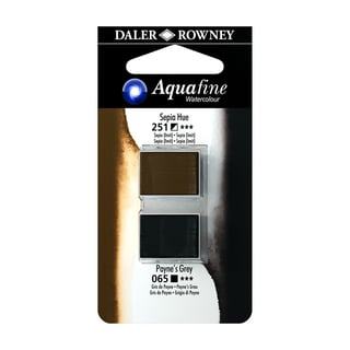 Daler Rowney Aquarelle Aquafine Sepia Hue et Paynes Grey
