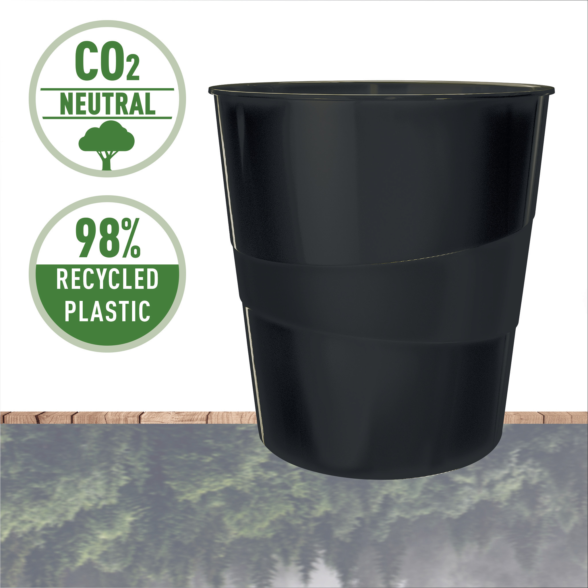 LEITZ Corbeille papier Recycle 15 litres noir