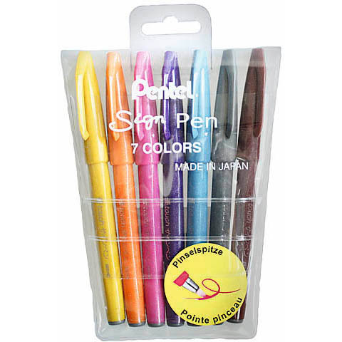 PENTEL Brush Sign Pen Set 7 couleurs