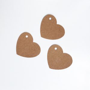 Étiquette papier kraft coeur