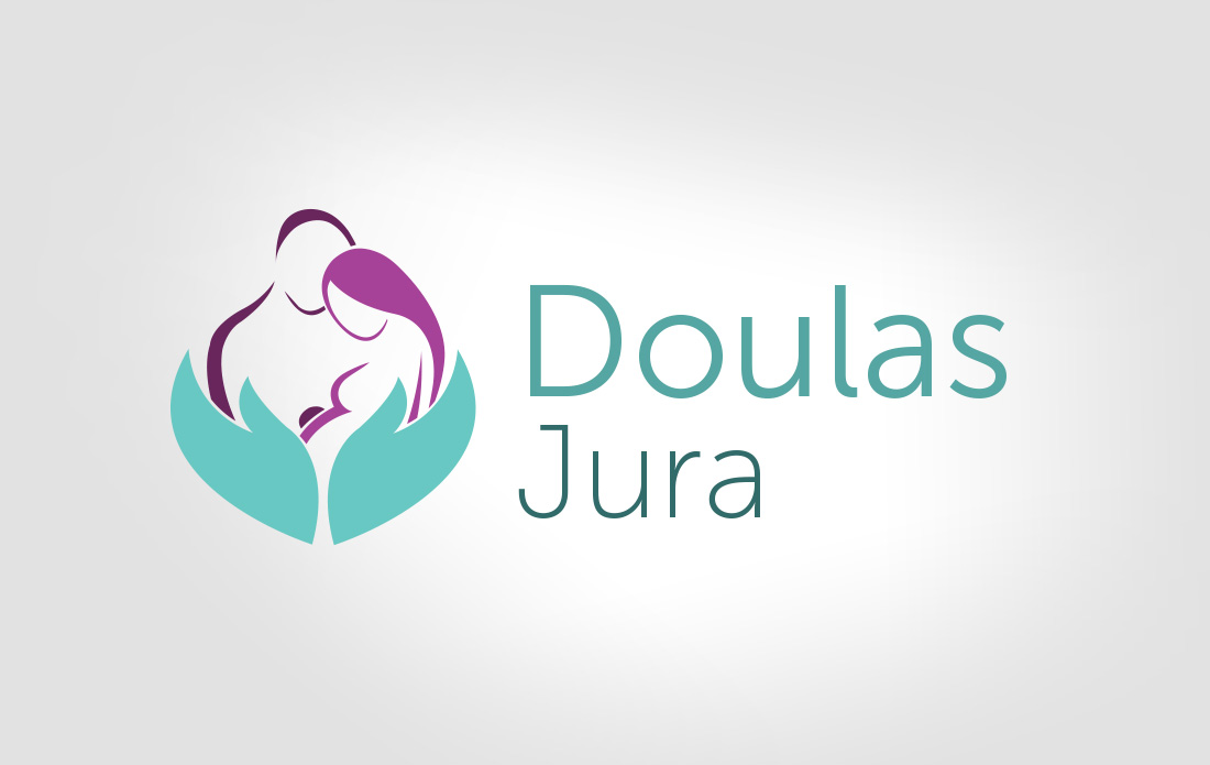 Logo Doulas Jura, turquoise-prune