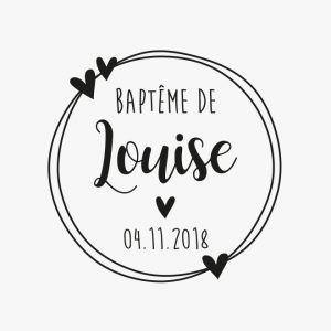 Tampon en bois, baptême cœurs