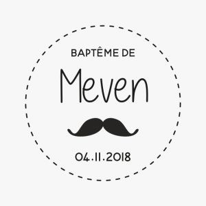 Tampon en bois, baptême moustache