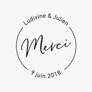 Tampon en bois remerciement