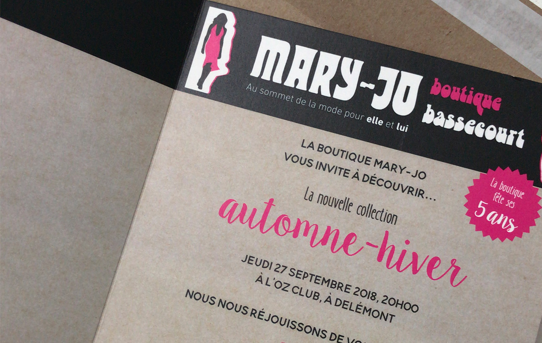 Invitation au défilé de la boutique Mary-Jo