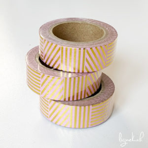 Ruban de masquage washi tape saumon à rayures