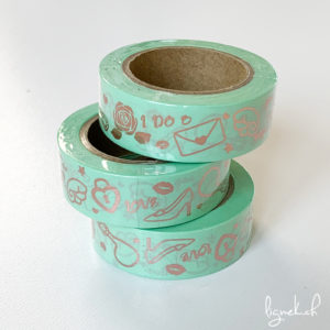 Ruban de masquage washi tape turquoise amour