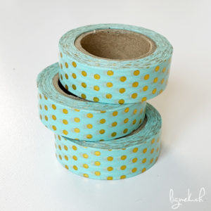 Ruban de masquage washi tape turquoise pois