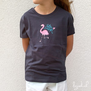 T-shirt flamant rose hello summer