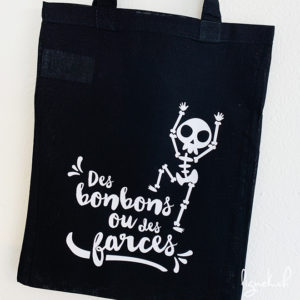 Sac halloween des bonbons ou des farces