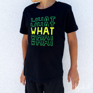 T-shirt what jaune/vert fluo