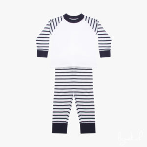 Pyjama à rayures marine et blanc