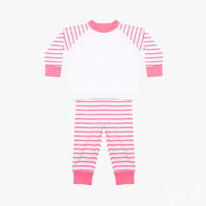 Pyjama à rayures rose et blanc