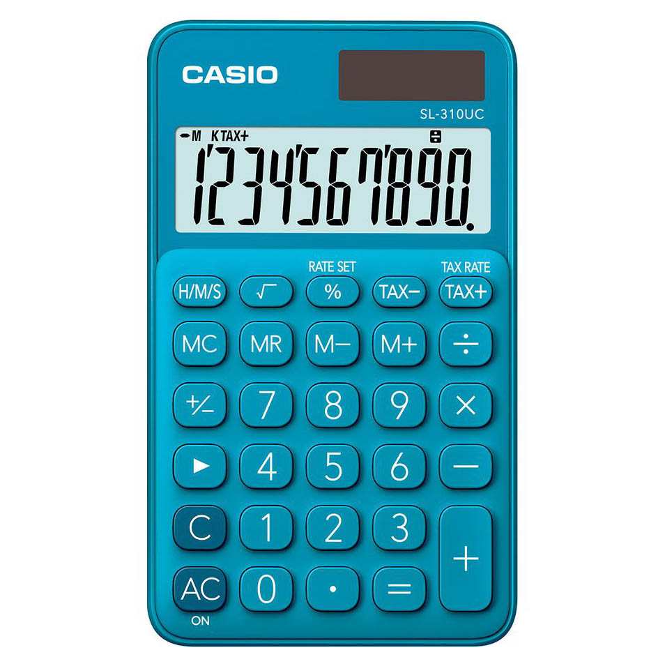 Calculatrice 10 chiffres turquoise CASIO