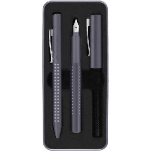 Set stylo à bille et plume FABER-CASTELL gris