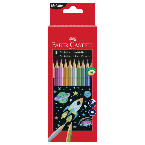 Crayons de couleurs métalliques FABER-CASTELL - 10 pièces