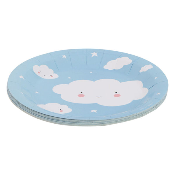 Assiette en papier nuage