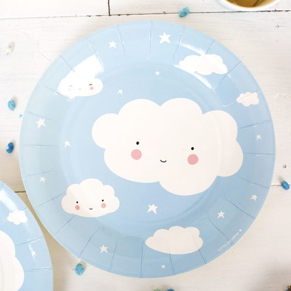 Assiette en papier nuage