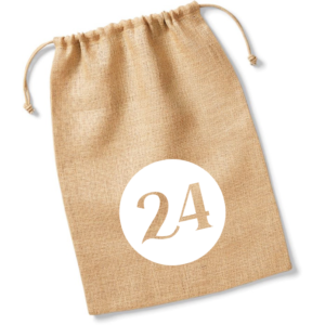 Calendrier de l'avent en jute 24 pièces