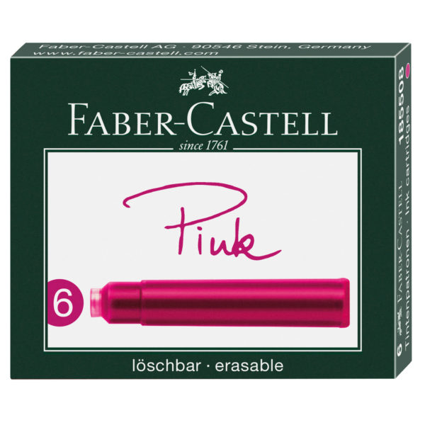 Encre Faber-Castell effaçable rose - 6 pièces