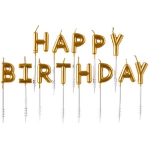 Bougies NEUTRAL Happy birthday pour gâteau d'anniversaire