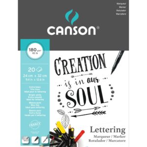 CANSON Bloc lettering 24x32cm 400109921 20 feuilles, extra blanc, 180g