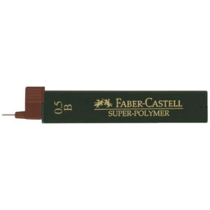FABER-CASTELL Mine SUPER-POLYMERE B 120501 noir, 0.5mm 12 pièces