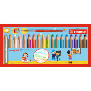 STABILO Crayon couleur Woody 3 en 1 - 18 couleurs étui