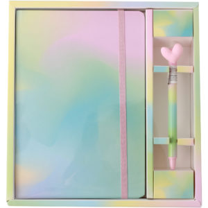 ROOST Set Carnet et Stylo XL2051 Arc-en-ciel ligné