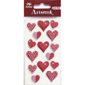 Stickers cœurs rouges Artoz