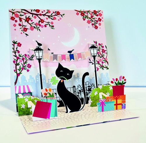 Carte 3d Anniversaire Chat Noir Ligne K