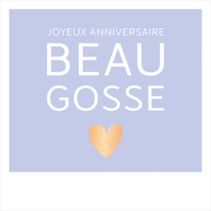 Carte double QuadrART anniversaire « beau gosse » effet metallic or