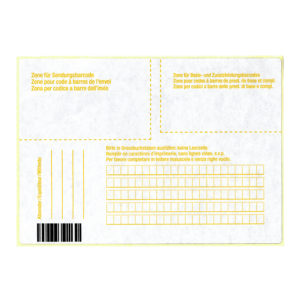 BÜROLINE Etiquettes paquets opaques blanc, 3 langues, 30 pièces