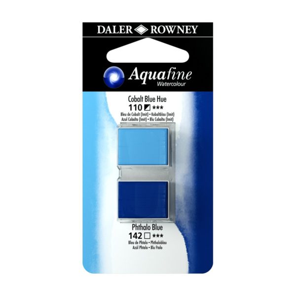 Daler Rowney Aquarelle Aquafine Cobalt Blue Hue et Phthalo Blue