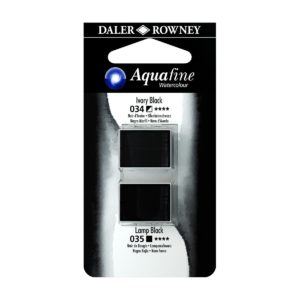 Daler Rowney Aquarelle Aquafine Ivory Black et Lamp Black