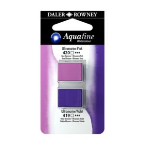 Daler Rowney Aquarelle Aquafine Ultramarine Pink et Ultramarine Violet
