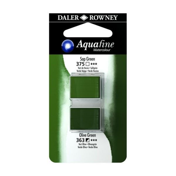 Daler Rowney Aquarelle Aquafine Sap Green et Olive Green